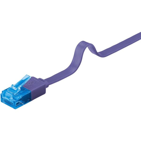 Kabelanslutning CAT 6a - GOOBAY - 50 cm - Formad, platt, kabelklämma - Lila