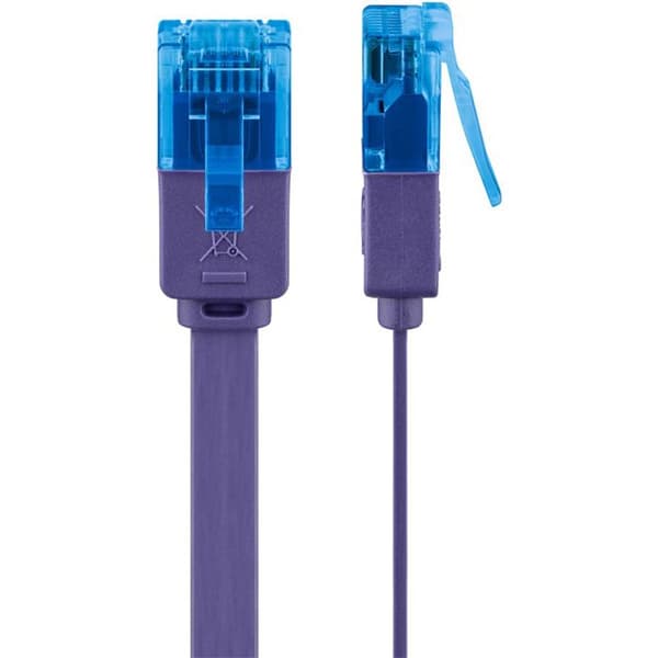 Kabelanslutning CAT 6a - GOOBAY - 50 cm - Formad, platt, kabelklämma - Lila