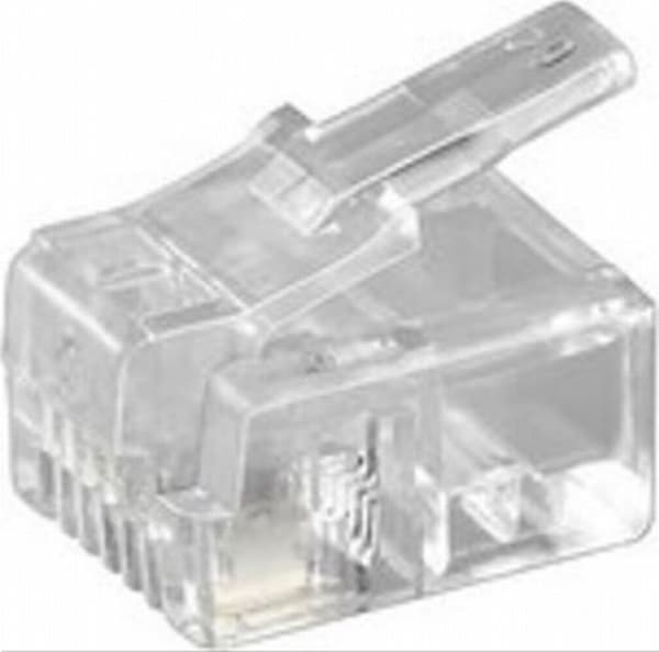 Microconnect - KON501-10R - +Modular+Plug+RJ11+6P4C%2C+10st+Oskärmad+version%2C+för+rund+kablar%2C+4pol.+ansluten