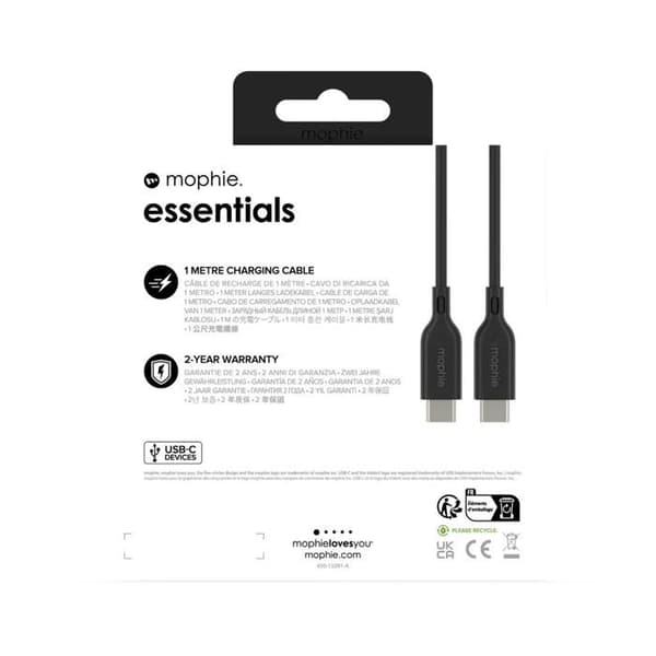 mophie-Essentials-Kabel-USBC-USBC-1M-TPE-FG-Svart-INTL