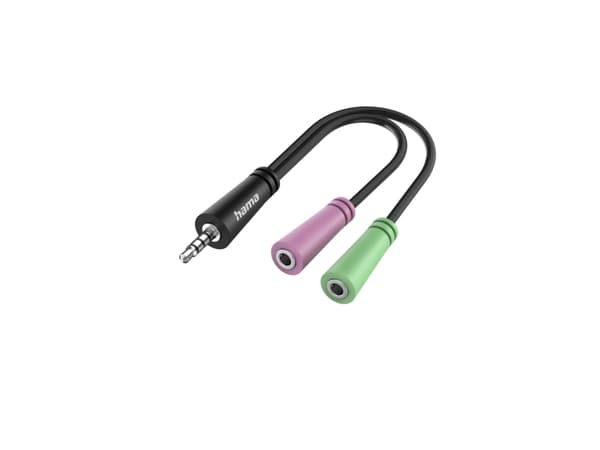 Hama Classic Line Audio-Adapter, 4pol. 3,5-mm-Klinke-Stecker - 2x 3pol. 3,5-mm-Klinke-Headset (00300096)