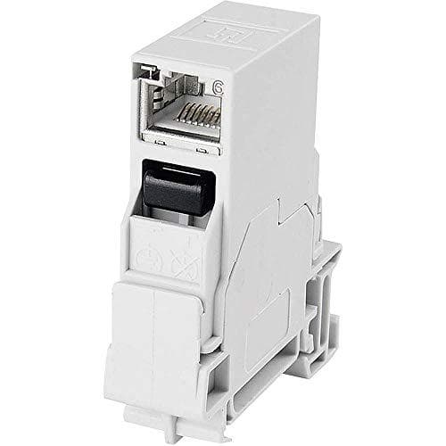 Telegärtner STX - DIN-skinnemonteret udtag - RJ-45 - Lysegrå (J80023A0003)
