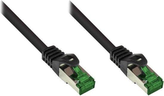 RNS®-patch-kaapeli snap-in-suojauksella, Outdoor (IP66), Cat.6A, S/FTP, PiMF, 500MHz, CU, musta, 20 m, Good Connections® (8062-H200S)