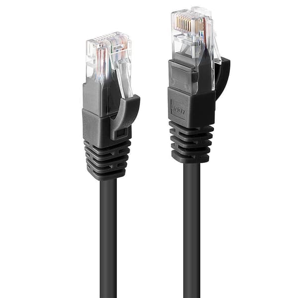 LINDY 48085 RJ45 Verkkokaapeli, välikaapeli CAT 6 U/UTP 30,00 m Musta Snagless 1 kpl