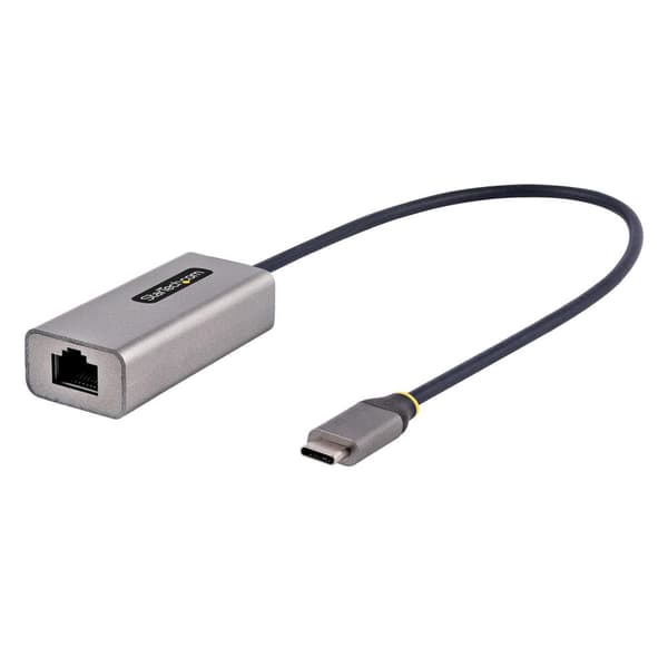 StarTech.com USB-C till Ethernet-adapter, 10/100/1000 Mbps, Gigabit nätverksadapter med ASIX AX88179A-chip, 1 fot/30 cm kabel, USB Type C till RJ45 Et Svart, Grå