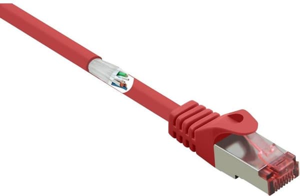 Renkforce RF-5372564 RJ45 nätverkskabel, patchkabel CAT 6 S/FTP 10,00 m Rood Snagless, Vergulde steekcontacten, Vlambest