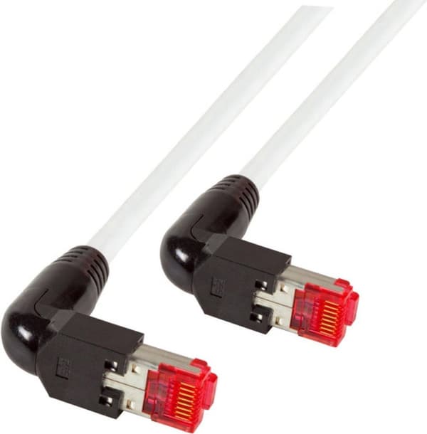Valmistaja: EFB Elektronik RJ45 patch-kaapeli S/FTP, Cat.6A, 2x TM21 90°, UC900, 2m, valkoinen Euroopassa valmistettu Cat.6A RJ45 patch-kaapeli varmis