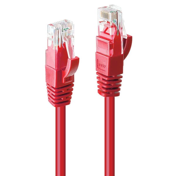 Lindy - Patch ledning - RJ-45 (M) til RJ-45 (M) - 15m - UTP - CAT 6 - støbt, krogløs, strandet - rød