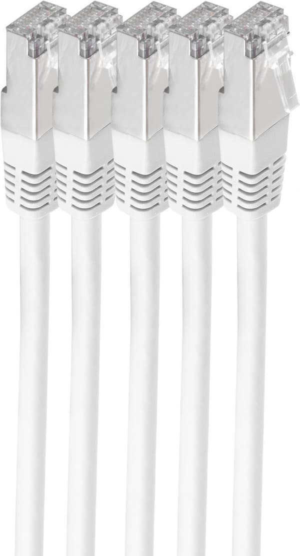 shiverpeaks BS75711-H0.5W-SET5 Netværkskabel Hvid 0,5 m Cat6 S/FTP (S-STP) (BS75711-H0.5W-SET5)