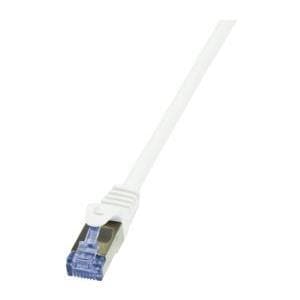 LogiLink PrimeLine - patch -kaapeli - RJ-45 (M) - RJ-45 (M) - 1 m - SFTP, PiMF -Cat.7 raakakaapeli - puristettu, sileä, halogeeniton - valkoinen