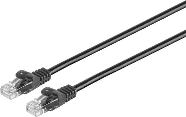 S/CONN maksimale tilslutningsmuligheder netværkskabel RJ45 patchkabel U/UTP med Cat.7 råkabel sort 7,5 m (08-35065)