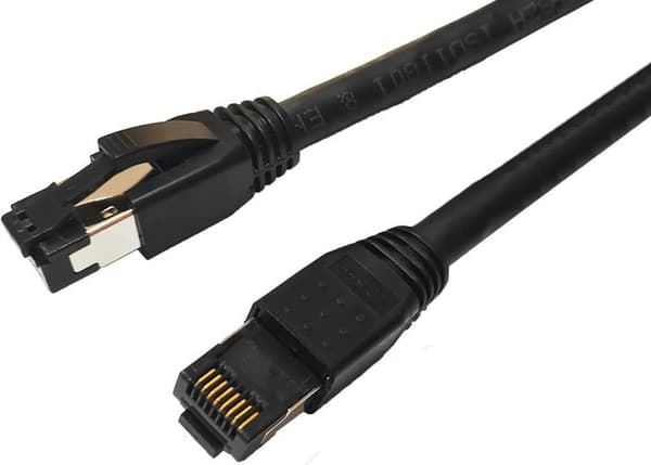 Microconnect MC-SFTP801S. Kabellængde: 1 m, kabelstandard: Cat8.1, kabelafskærmning: S/FTP (S-STP), stik 1: RJ-45, stik 2: RJ-45, stikkontaktbelægning