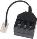 S-Impuls - Telefonsplitter - RJ-45 (M) til TAE-NFN (W) - 20 cm - Sort