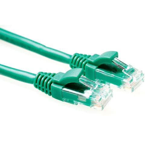 ACT Grøn 10 meter U/UTP CAT5E patchkabel komponentniveau med RJ45 stik. Cat5e u/utp komponent gn 10,0m (IK5710)