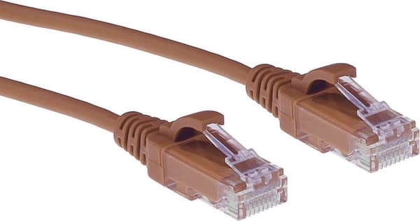 ACT Brown 3-metrinen LSZH U/UTP CAT6 -palvelinkeskuksen ohut patch-kaapeli, jossa RJ45-liittimet (DC9203)