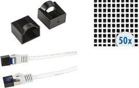 LogiLink støvbeskyttelseshætte til RJ45 patch ledninger, 50 stk sort, til alle netledninger med RJ45 stik, - 1 stk (MP0062)