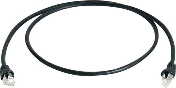 Telegärtner L00000A0235 RJ45 Verkkokaapeli, patch-kaapeli CAT 6A S/FTP 25,00 cm Musta Tulenkestävä, halogeeniton 1 kpl