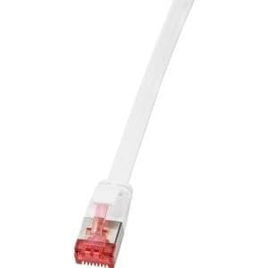 Logilink SlimLine - liitäntäkaapeli - RJ-45 (S) - RJ-45 (S) - 2 m - U/FTP, PiMF - CAT 6 - muotoiltu, ilman koukkua, litteä - valkoinen (CF2051S)