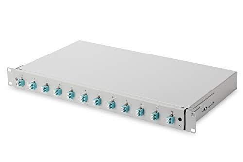 DIGITUS fiberoptisk skarvbox 12 LC-kopplingar - OM3- 1HE 19 tum - multi-mode duplex - med skarvkassett - rackinstallation