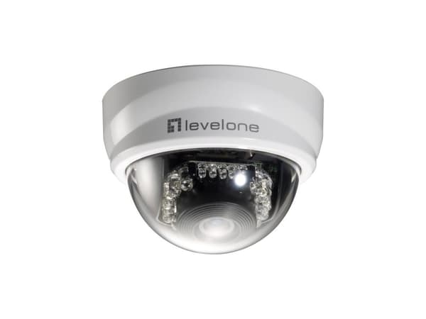 LevelOne FCS-3101 - Nätverksövervakningskamera - panorering/lutning - färg (dag&natt) - 2 MP - 1920 x 1080 - fast brännvidd - ljud - LAN 10/100 - MPEG Svart, Vit