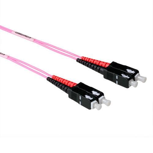 ACT 30 meter LSZH Multimode 50/125 OM4 fiberpatchkabel duplex med SC-kontakter. Sc-sc 50/125 om4 dup 30,00m (RL3730)