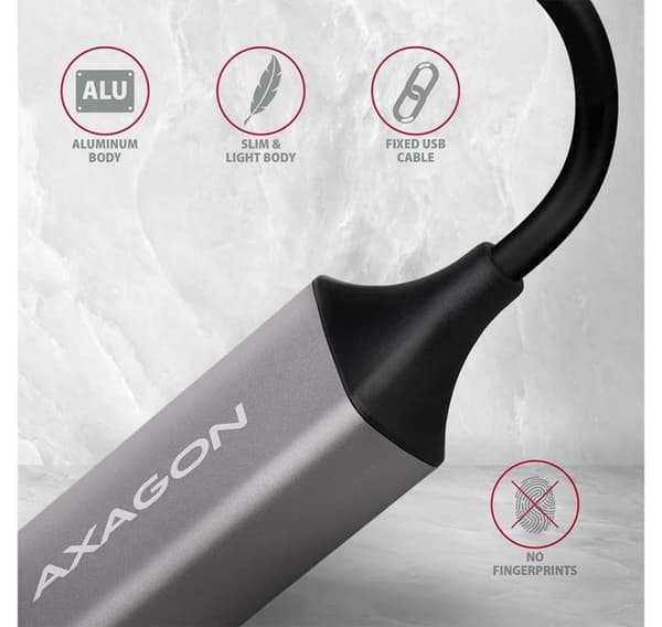 AXAGON, ADE-TR Kompakti alumiininen USB 3.2 Gen 1 Gigabit Ethernet 10/100/1000Mbit sovitin automaattisella asennuksella
