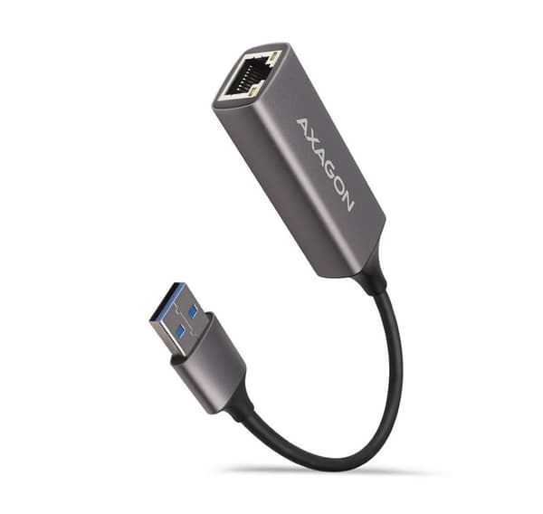 AXAGON, ADE-TR Kompakti alumiininen USB 3.2 Gen 1 Gigabit Ethernet 10/100/1000Mbit sovitin automaattisella asennuksella Harmaa