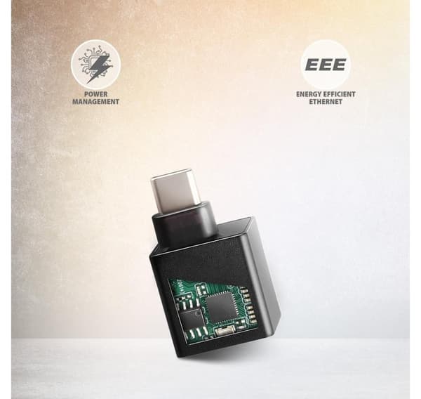 AXAGON, ADE-MINIC Miniatur alumiini USB-C 3.2 Gen 1 Gigabit Ethernet 10/100/1000 Mb/s sovitin automaattisella asennuksella