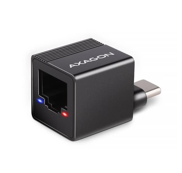 AXAGON, ADE-MINIC Miniatur alumiini USB-C 3.2 Gen 1 Gigabit Ethernet 10/100/1000 Mb/s sovitin automaattisella asennuksella