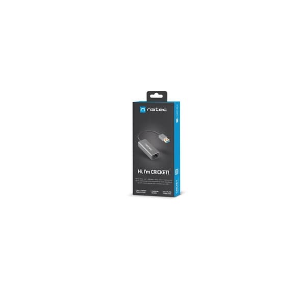 Natec, USB Type-A - RJ45, Ethernet-sovitinverkkokortti, NNC-1924 Cricket USB 3.0
