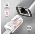 Miniatyrbild 2 av 6: AXAGON, ADE-TXPD USB-C Gigabit Ethernet-adapter med PD 100W