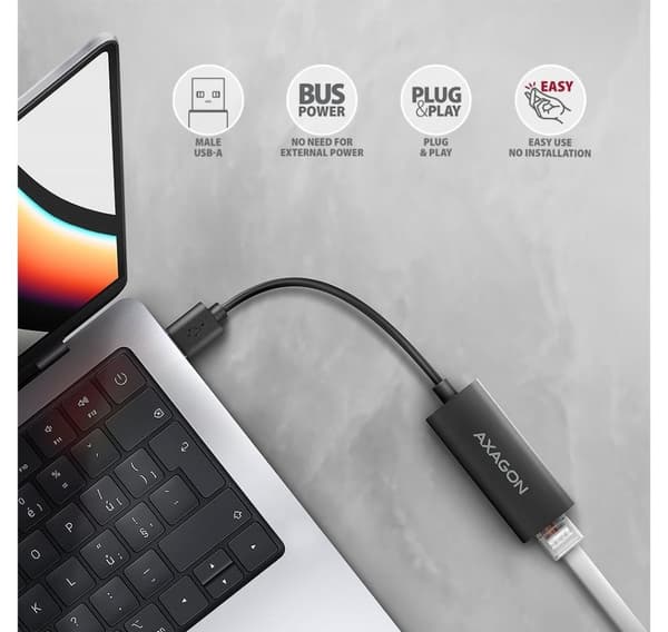AXAGON, ADE-AR USB-A Gigabit Ethernet-adapter