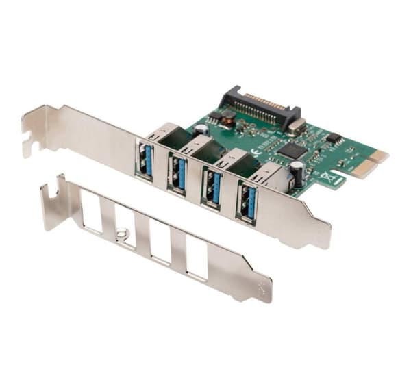 Digitus, USB 3.0, 4 portar, PCI Express tilläggskort 4 portar A/F Extern, VL805 chipset, DS-30221-1