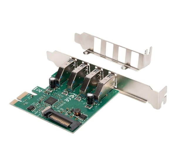 Digitus, USB 3.0, 4 portar, PCI Express tilläggskort 4 portar A/F Extern, VL805 chipset, DS-30221-1