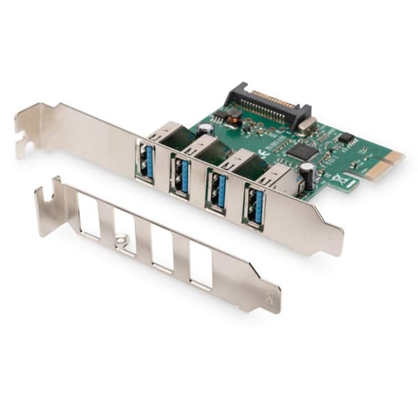 Digitus, USB 3.0, 4 portar, PCI Express tilläggskort 4 portar A/F Extern, VL805 chipset, DS-30221-1
