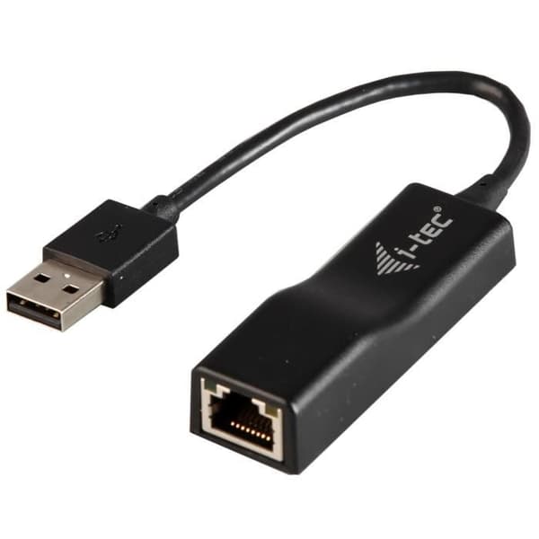 Ethernet-adapter - I-TEC - USB till RJ45 - 100/10 Mbps - USB 2.0 - Svart Svart
