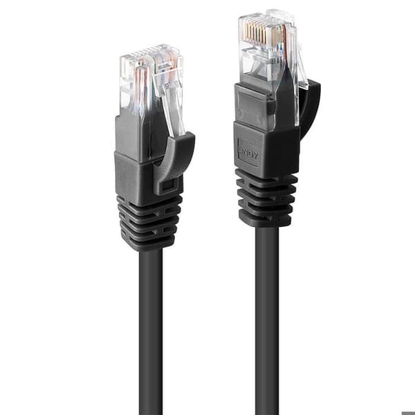 Lindy RJ-45(M) till RJ-45(M) Patch-sladd 3 m UTP CAT 6 Formgjuten Hookless Black