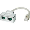 Miniatyrbild 1 av 3: RJ45 CAT 5e nätverk Y-adapter - 2x RJ45 hona - 1x RJ45 hane - 0,15 m - metall