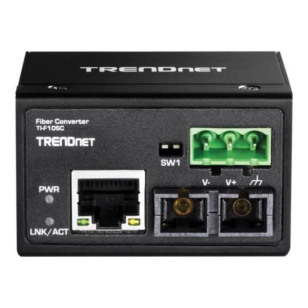 TRENDnet TI-F10SC Fast Ethernet fiberoptisk mediakonverterare 10Base-T, 100Base-FX, 100Base-TX RJ-45 - SC Multi-Mode...