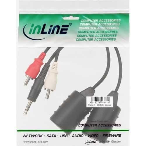 Passiv ljudförlängare via LAN - INLINE - 89003 - 2x RCA M / 3,5 mm-kontakt - RJ45 - Max 50m