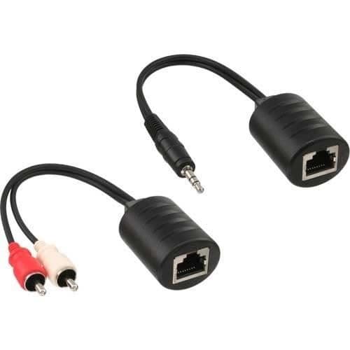 Passiv ljudförlängare via LAN - INLINE - 89003 - 2x RCA M / 3,5 mm-kontakt - RJ45 - Max 50m