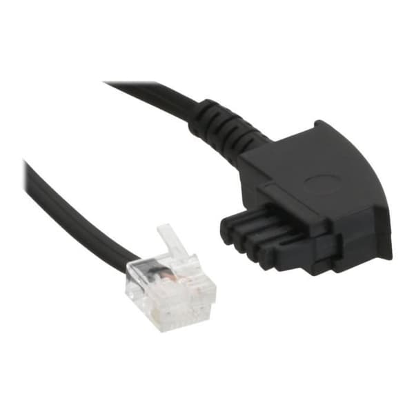 InLine Telefonkabel RJ-11 (M) för TAE-F (M) 15 m svart