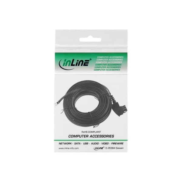 InLine Telefonkabel RJ-11 (M) för TAE-F (M) 15 m svart
