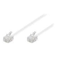 Modulkabel 2 st RJ11 4-poliga pluggar 10m vit - Wentronic