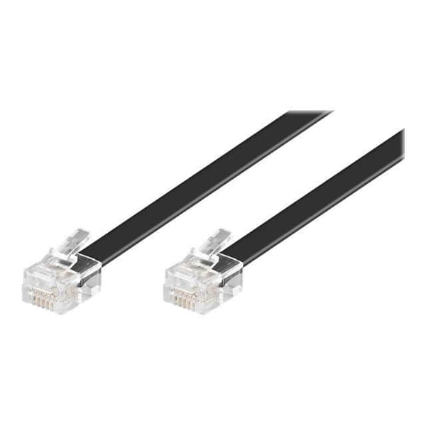 Telefonkabel - Wentronic - RJ12 6 stift - 3m svart