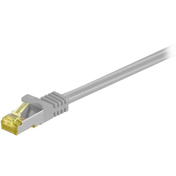 RJ45 kategori 7 S/FTP-kabel 0,25 m (grå) - Kategori 7 Ethernet-kabel med dubbel skärmning