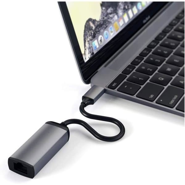 Typ-C till hona Ethernet SA-ST-TCEN Satechi Single Wing Adapter Grå