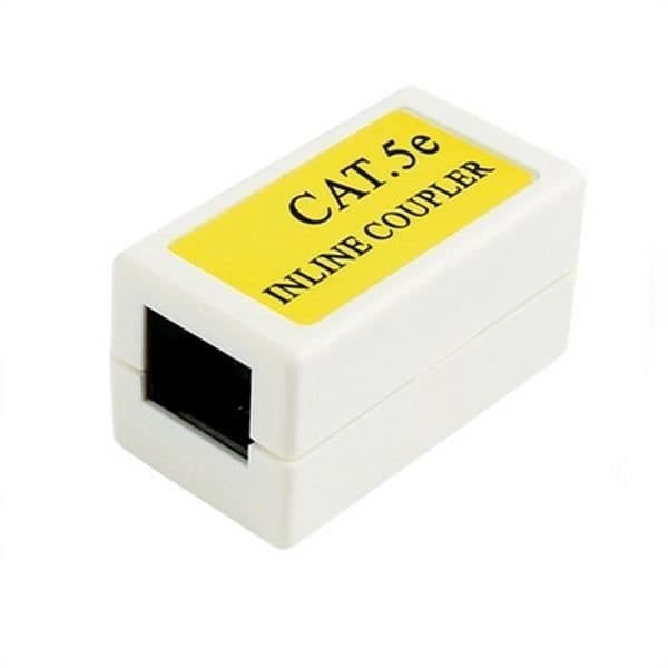 Nätverkskopplare CAT 5e - GEMBIRD - NCA-LC5E-001 - 2 RJ45-kontakter - Vit - Mått 4,8x2,6x2,52 cm