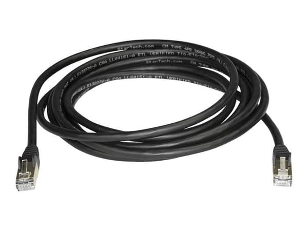 STARTECH Cat6a STP skärmad kroklös nätverkskabel - 3m Svart - Snag Proof RJ45 Ethernet-sladd - Patchkabel