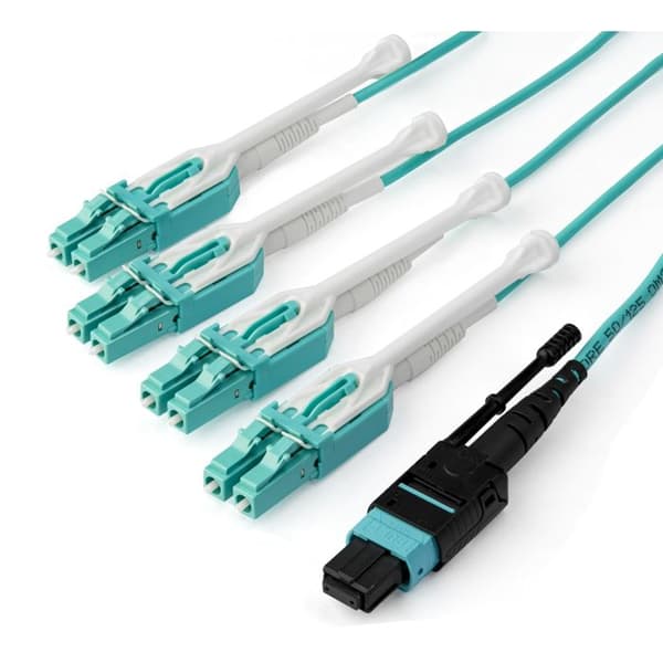 StarTech.com MPO8LCPL3M, 3 m, OM3, MPO-MTP, 8x LC, Hane-Hane, Aqua